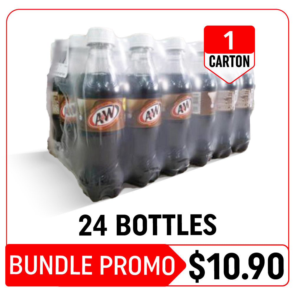 [Hot Deals] A&W Sarsaparilla Bottle - 24 Pcs / 1 Ctn (24 x 250ml - Bundle Promotion)