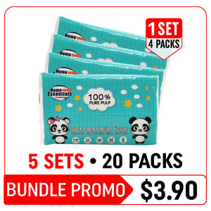 [Hot Deals] Home Essentials 2Ply Soft Pack Facial Tissue - 5 Sets (4 x 35s x 0.8g – Bundle Promotion)
