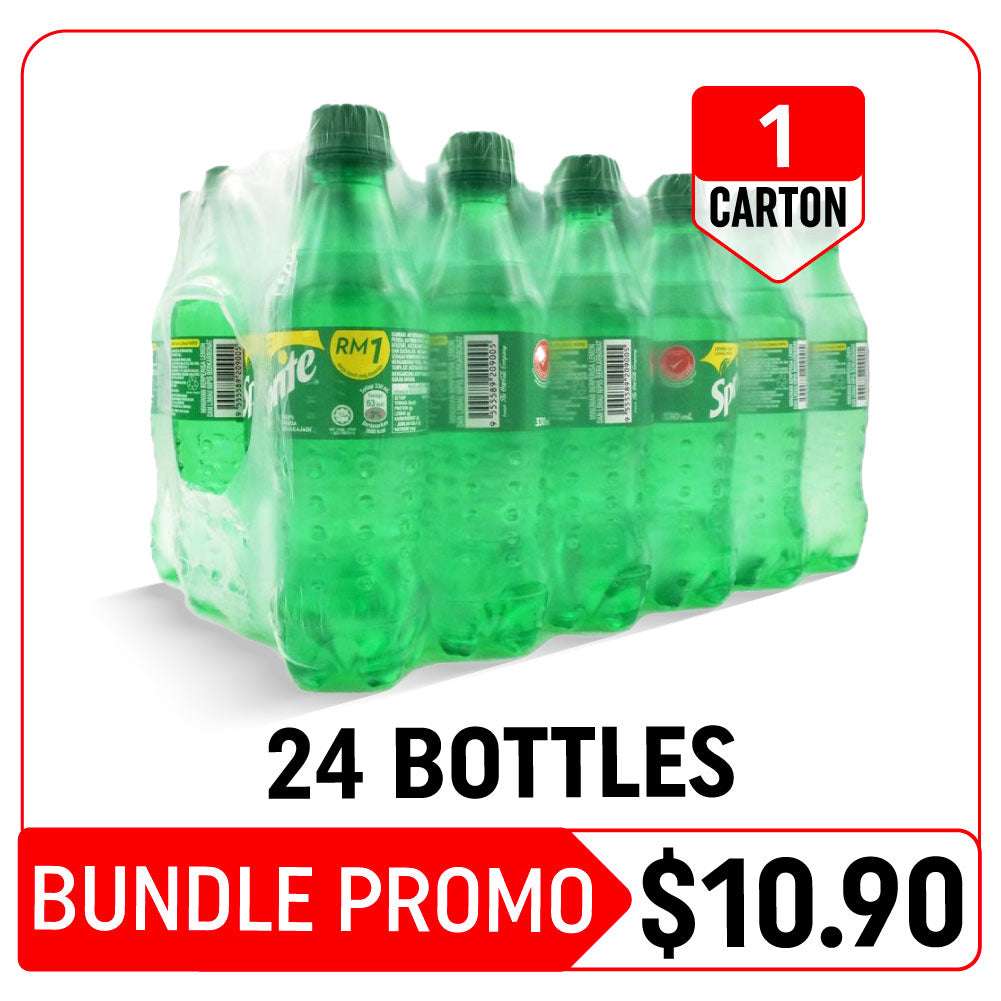 [Hot Deals] Sprite Bottle - 24 Pcs / 1 Ctn (24 x 330ml - Bundle Promotion)