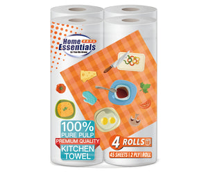 Home Essentials 2Ply Kitchen Towel 45 Sheets - 4 Rolls (4 x 45s x 2.44g – Piece)